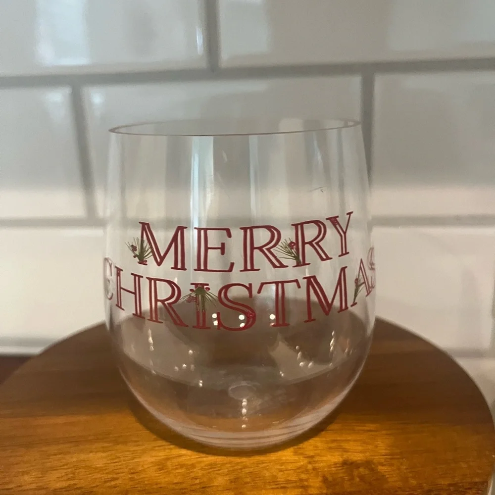 Threshold Merry Christmas Stemless Wine Glasses - Set of 4